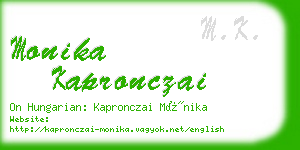 monika kapronczai business card